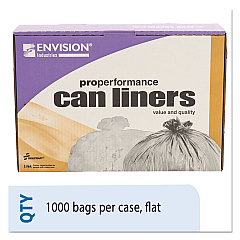 AbilityOne 8105015171365, SKILCRAFT High Density Trash Can Liner, 16 gal, 8 microns, 24" x 33", Natural, 1,000/Carton