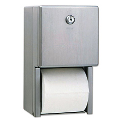 Bobrick Stainless Steel 2-Roll Tissue Dispenser, 6 1/16 x 5 15/16 x 11, Stainless Steel (2888)