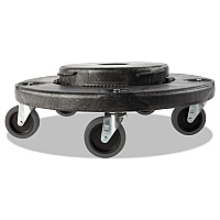 Rubbermaid Commercial Brute Quiet Dolly, 250 lb Capacity, 18.25 dia. x 6.63h, Black (264043BLA)