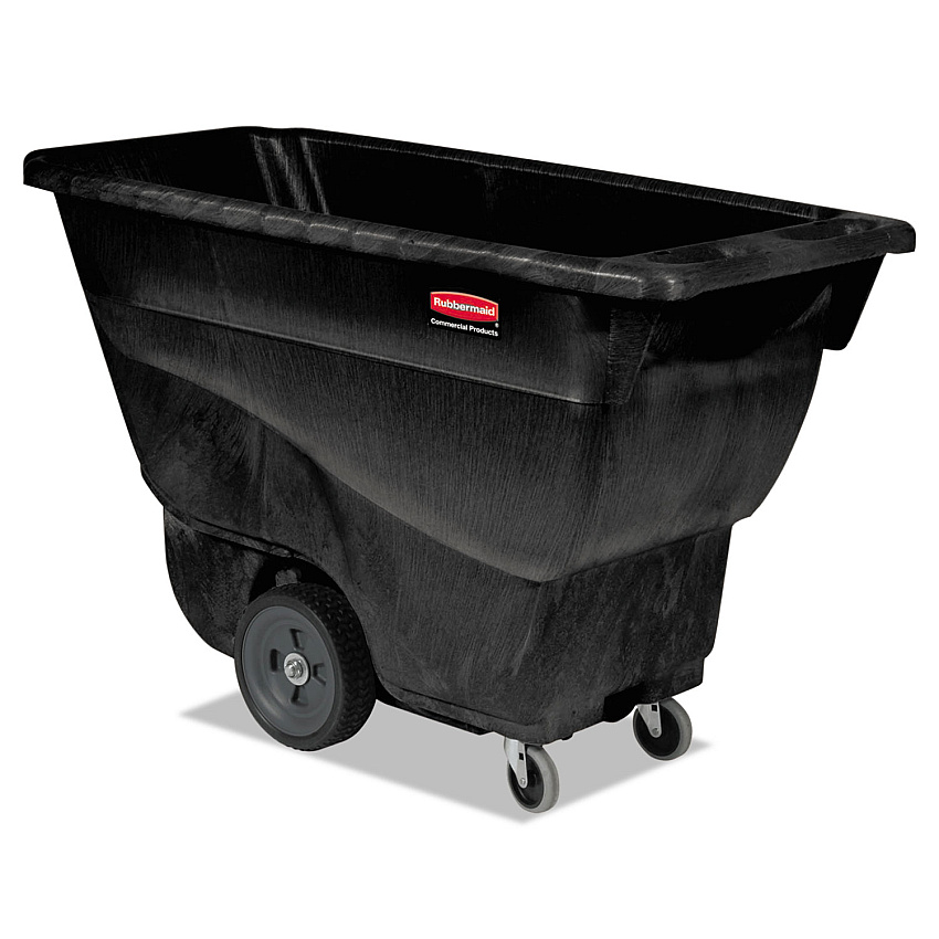 Rubbermaid Commercial Structural Foam Tilt Truck, Rectangular, 450 lb Capacity, Black (9T13BLA)
