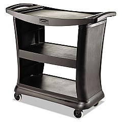 Rubbermaid Commercial Executive Service Cart, Three-Shelf, 20.33w x 38.9d x 38.9 h, Black (9T6800BK)