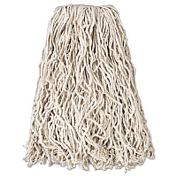 Rubbermaid Commercial Economy Cut-End Cotton Wet Mop Head, 20oz, 1" Band, White, 12/Carton (V117)