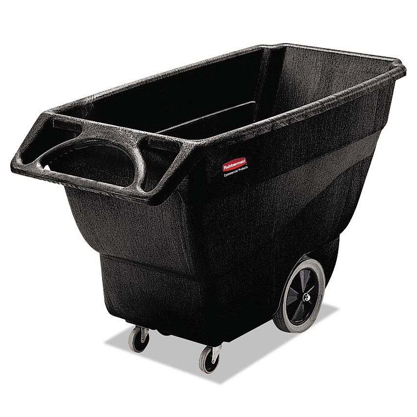 Rubbermaid Commercial Structural Foam Tilt Truck, Rectangular, 600 lb Capacity, Black (1011BLA)