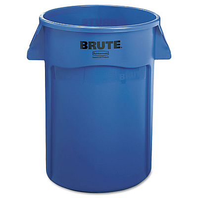 Rubbermaid Commercial Brute Vented Trash Receptacle, Round, 44 gal, Blue (264360BE)