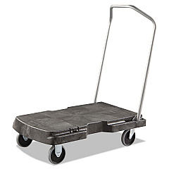 Rubbermaid Commercial Triple Trolley, 500-lb Capacity, 20.5w x 32.5d x 7h, Black (4401BLA)