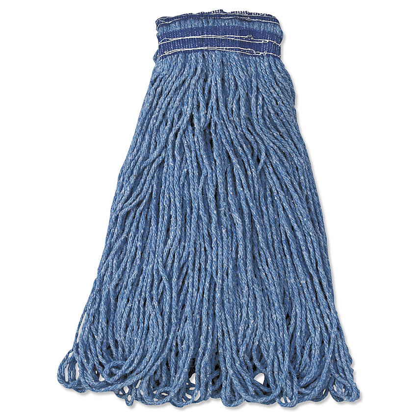 Rubbermaid Commercial Universal Headband Mop Head, Cotton/Synthetic, 24oz, Blue, 12/Carton (E238)