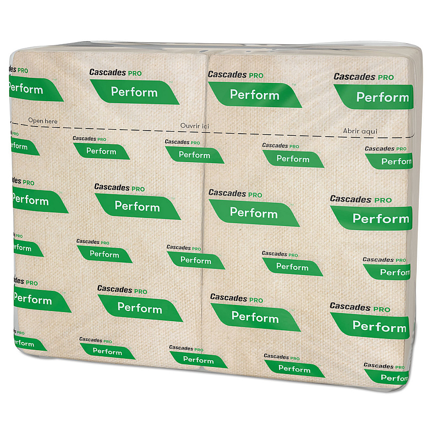 Cascades PRO Perform Interfold Napkins, 1-Ply, 6.5 x 4.25, Natural, 376/Pack, 16 Packs/Carton (T411)