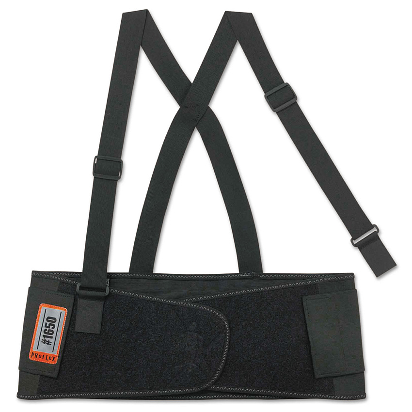 ergodyne ProFlex 1650 Economy Elastic Back Support Brace, 2X-Large, 42" to 46" Waist, Black (11096)