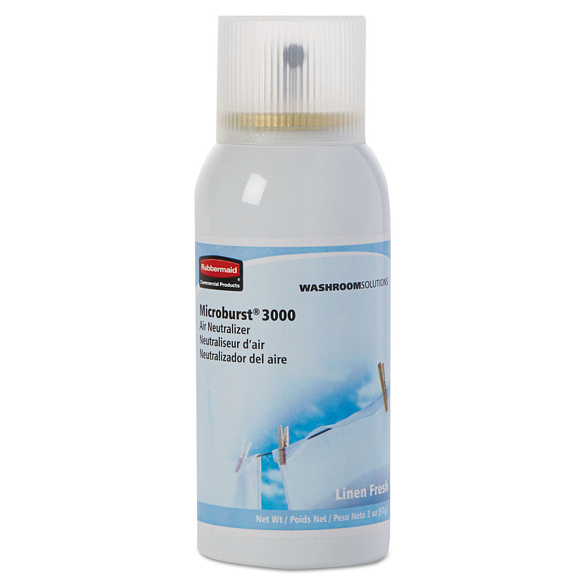 Rubbermaid Commercial Microburst 3000 Refill, Linen Fresh, 2 oz Aerosol Spray, 12/Carton (4012551)