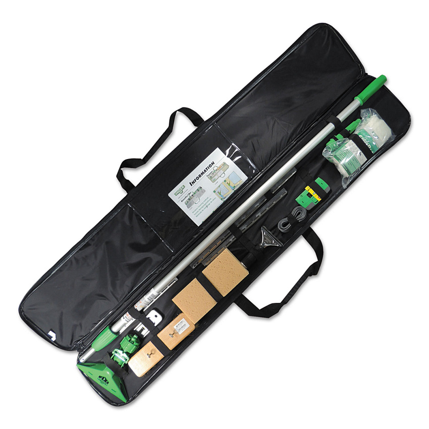 Unger 13-Pc Cleaning Kit For Walls, Windows, Ceilings, Green, Vinyl/Nylon Case, 1 KT (TRS0)