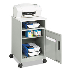 Safco Steel Machine Stand w/Compartment, One-Shelf, 15.25w x 17.25d x 27.25h, Gray (1871GR)