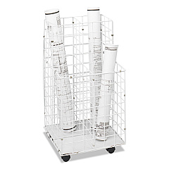 Safco Wire Roll Files, 4 Compartments, 16.25w x 16.5d x 30.5h, White (3084)