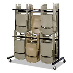 Safco Two-Tier Chair Cart, 64.5w x 33.5d x 70.25h, Black (4199BL)