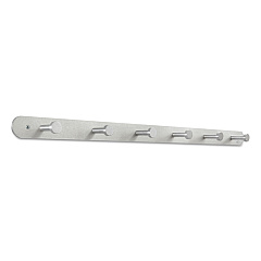 Safco Nail Head Wall Coat Rack, Six Hooks, Metal, 36w x 2.75d x 2h, Satin (4202)
