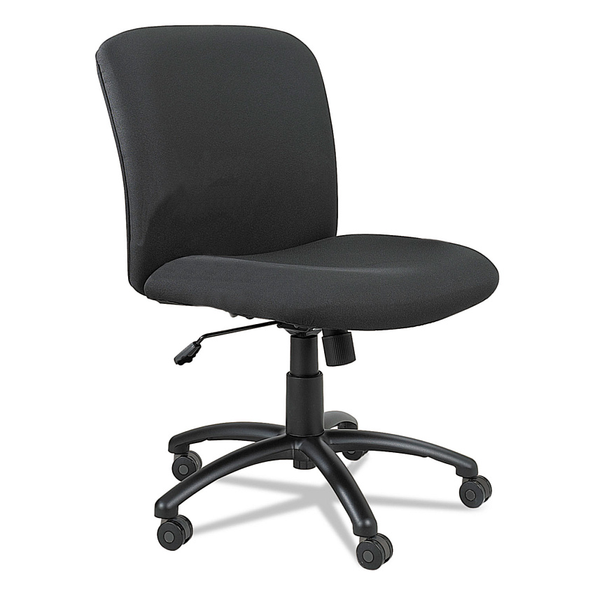 Safco Uber Big/Tall Series Mid Back Chair, Fabric, Supports Up to 500 lb, 18.5" to 22.5" Seat Height, Black (3491BL)