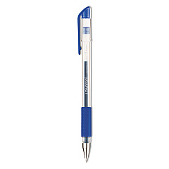 Universal Comfort Grip Gel Pen, Stick, Medium 0.7 mm, Blue Ink, Clear Barrel, Dozen (UNV39511)