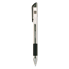 Universal Comfort Grip Gel Pen, Stick, Medium 0.7 mm, Black Ink, Clear Barrel, Dozen (UNV39510)