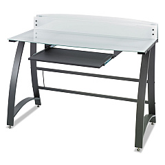 Safco Xpressions 47" Computer Desk, 47" x 23" x 37", Frosted/Black (1938TG)