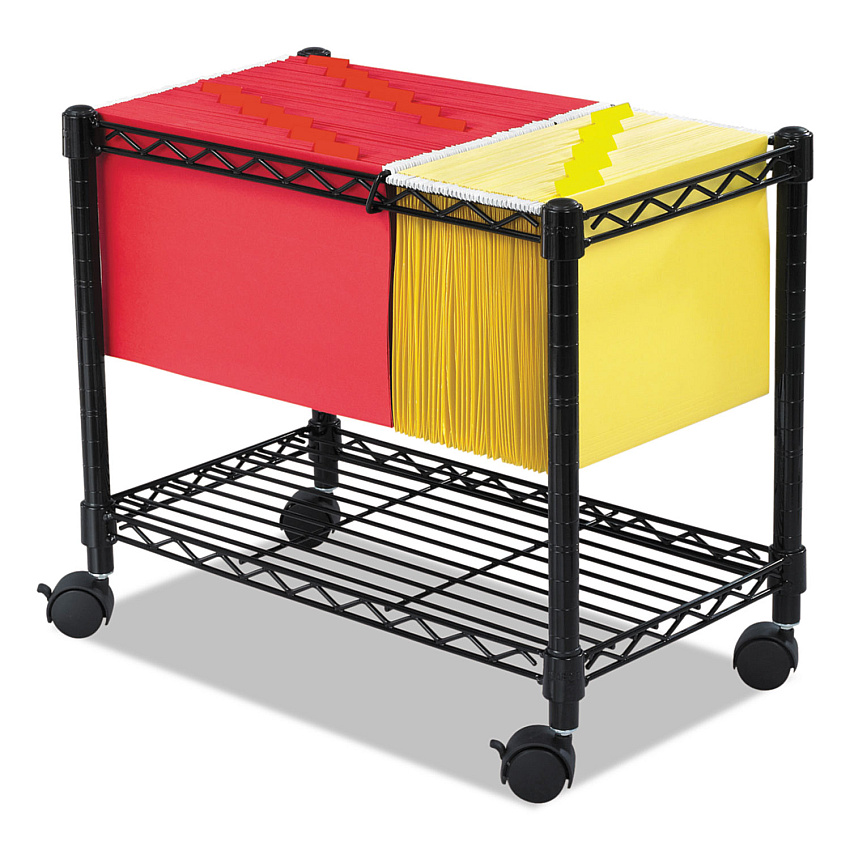 Safco Wire Mobile File, One-Shelf, 14w x 24d x 20.5h, Black (5201BL)