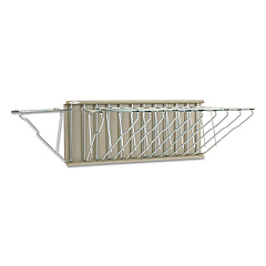Safco Sheet File Pivot Wall Rack, 12 Hanging Clamps, 24w x 14.75d x 9.75h, Sand (5016)