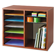 Safco Fiberboard Literature Sorter, 12 Sections, 19 5/8 x 11 7/8 x 16 1/8, Cherry (9420CY)