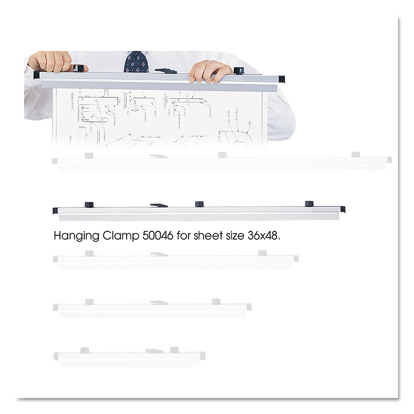 Safco Sheet File Hanging Clamps, 100 Sheets Per Clamp, 37.75w, 6/Carton (50046)