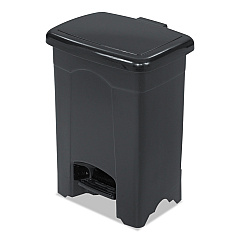 Safco Step-On Receptacle, Rectangular, Plastic, 4 gal, Black (9710BL)