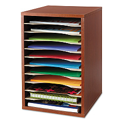 Safco Wood Desktop Literature Sorter, 11 Sections 10 5/8 x 11 7/8 x 16, Cherry (9419CY)