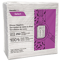 Cascades PRO Select Dinner Napkins, 1-Ply, White, 15.5 x 16, 250/Pack, 12/Carton (N050)