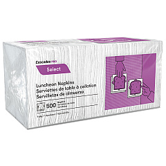 Cascades PRO Select Luncheon Napkins, 1 Ply, 12 x 12, White, 500/Pack, 6,000/Carton (N020)