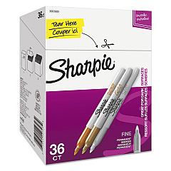 Sharpie Metallic Fine Point Permanent Marker Value Pack, Fine Bullet Tip, Assorted Colors, 36/Pack (2003900)