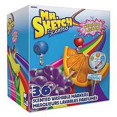 Mr. Sketch Scented Watercolor Marker Classroom Pack, Broad Chisel Tip, Assorted Colors, 36/Pack (2003992)
