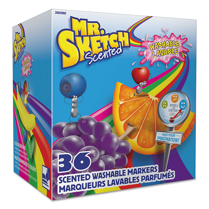 Mr. Sketch Scented Watercolor Marker Classroom Pack, Broad Chisel Tip, Assorted Colors, 36/Pack (2003992)