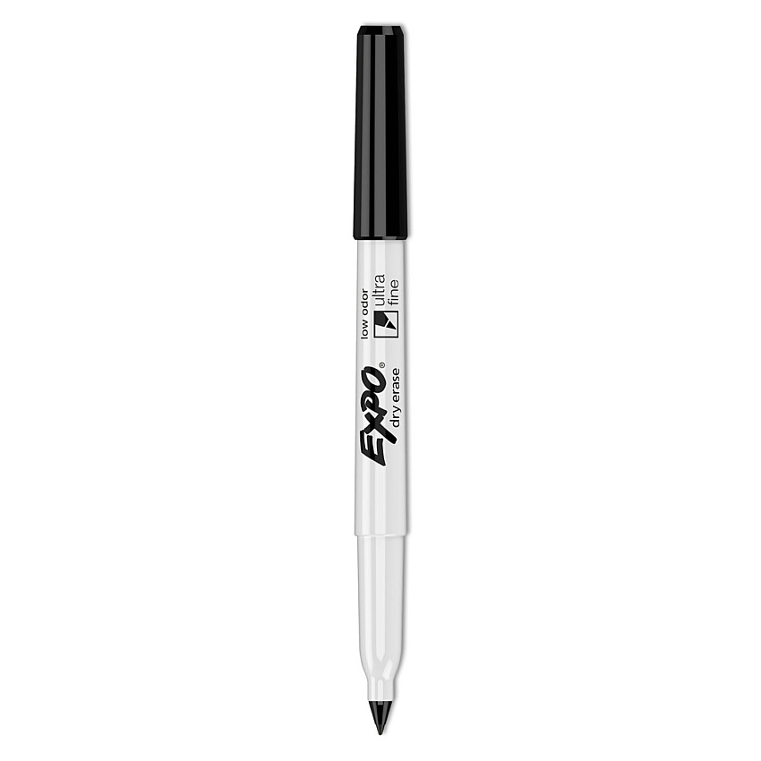 EXPO Low-Odor Dry Erase Marker Office Value Pack, Extra-Fine Needle Tip, Black, 36/Pack (2003894)