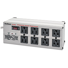 Tripp Lite Isobar Surge Protector, 8 AC Outlets, 25 ft Cord, 3,840 J, Light Gray (ISOBAR825ULT)