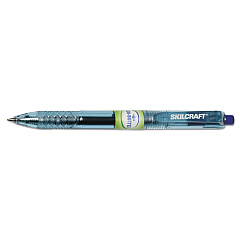 AbilityOne 7520016580392 SKILCRAFT Eco-Bottle Gel Pen, Retractable, Medium 0.7 mm, Blue Ink, Translucent Blue Barrel, Dozen