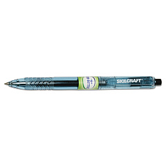 AbilityOne 7520016580393 SKILCRAFT Eco-Bottle Gel Pen, Retractable, Medium 0.7 mm, Black Ink, Translucent Black Barrel, Dozen