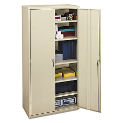 HON Assembled Storage Cabinet, 36w x 18 1/8d x 71 3/4h, Putty (SC1872L)