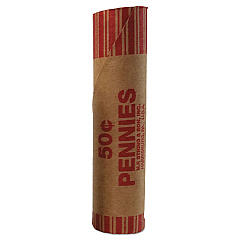 Iconex Preformed Tubular Coin Wrappers, Pennies, $.50, 1000 Wrappers/Carton (65029)