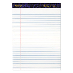 Ampad Gold Fibre Writing Pads, Wide/Legal Rule, 50 White 8.5 x 11.75 Sheets, 4/Pack (20031)