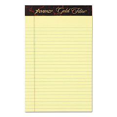 Ampad Gold Fibre Quality Writing Pads, Medium/College Rule, 50 Canary-Yellow 5 x 8 Sheets, Dozen (20004)