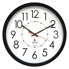 Chicago Lighthouse Electric Contemporary Clock, 14.5" Overall Diameter, Black Case, AC Powered (67801103)