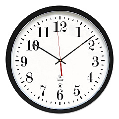 Chicago Lighthouse Black ATOMIC Contemporary Clock, 16.5" Overall Diameter, Black Case, 1 AA (sold separately) (67403302)