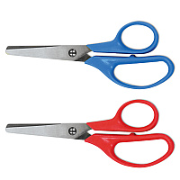 Universal Kids' Scissors, Rounded Tip, 5" Long, 1.75" Cut Length, Assorted Straight Handles, 2/Pack (UNV92024)