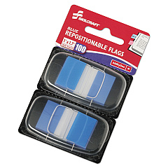 AbilityOne 7510013152021 SKILCRAFT Page Flags, 1 x 1.75, Blue, 50 Flags/Dispenser, 2 Dispensers/Pack100/Pack
