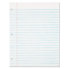 TOPS Filler Paper, 3-Hole, 8.5 x 11, Medium/College Rule, 500/Pack (62349)