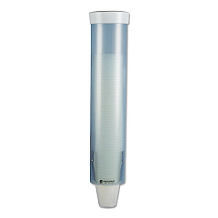 San Jamar Adjustable Frosted Water Cup Dispenser, For 4 oz to 10 oz Cups, Blue (C3165FBL)
