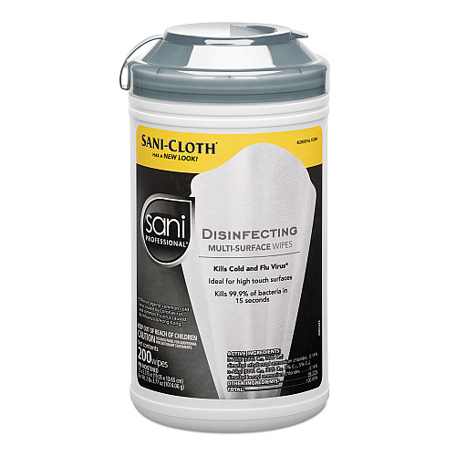 Sani Professional Disinfecting Multi-Surface Wipes, 7.5 x 5.38, 200/Canister (P22884EA)
