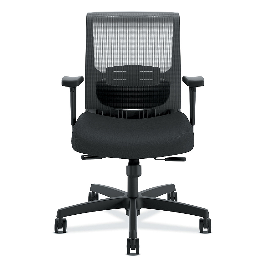 HON Convergence Mid-Back Task Chair, Synchro-Tilt and Seat Glide, Supports Up to 275 lb, Black (CMY1AACCF10)