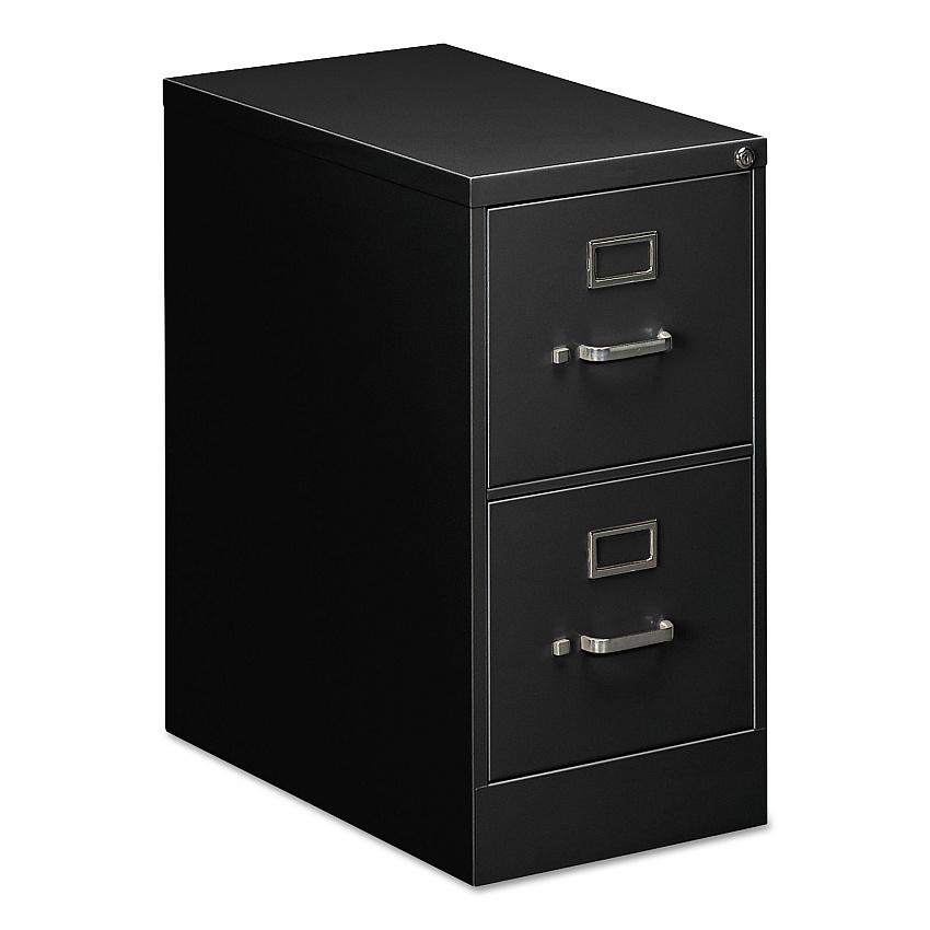 Alera Two-Drawer Economy Vertical File, 2 Letter-Size File Drawers, Black, 15" x 25" x 29" (ALEHVF1529BL)